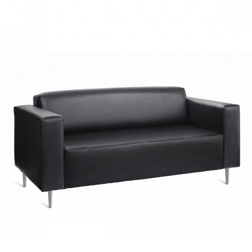 Quartz 3 Seater Lounge Black Leather