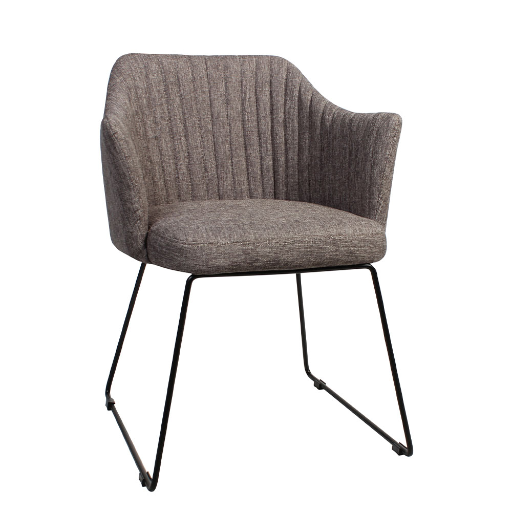 Coogee arm chair sled ashgrey