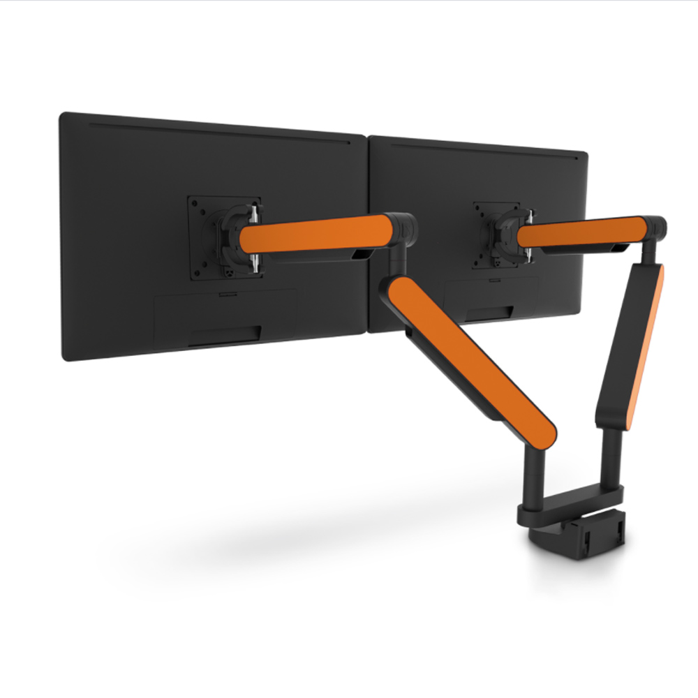 Zgo Dual Monitor Arm Black Orange