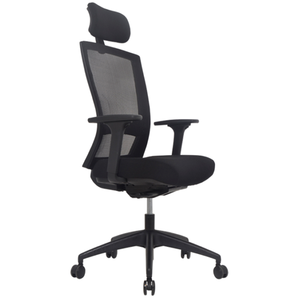 Mentor Mesh Task Chair Black with Arms and Headrest
