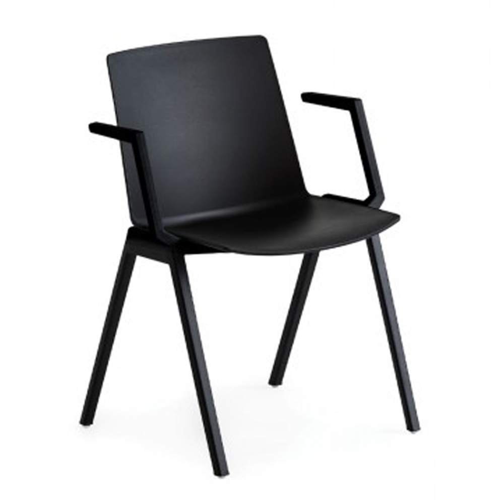 Jubel 4 Leg Chair Black with arms