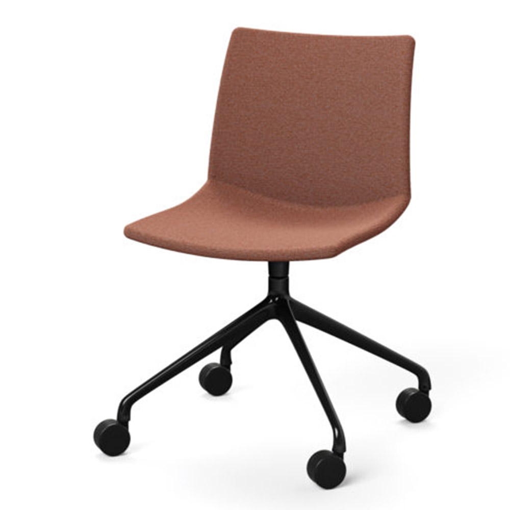 Carlo 4 star castor chair red