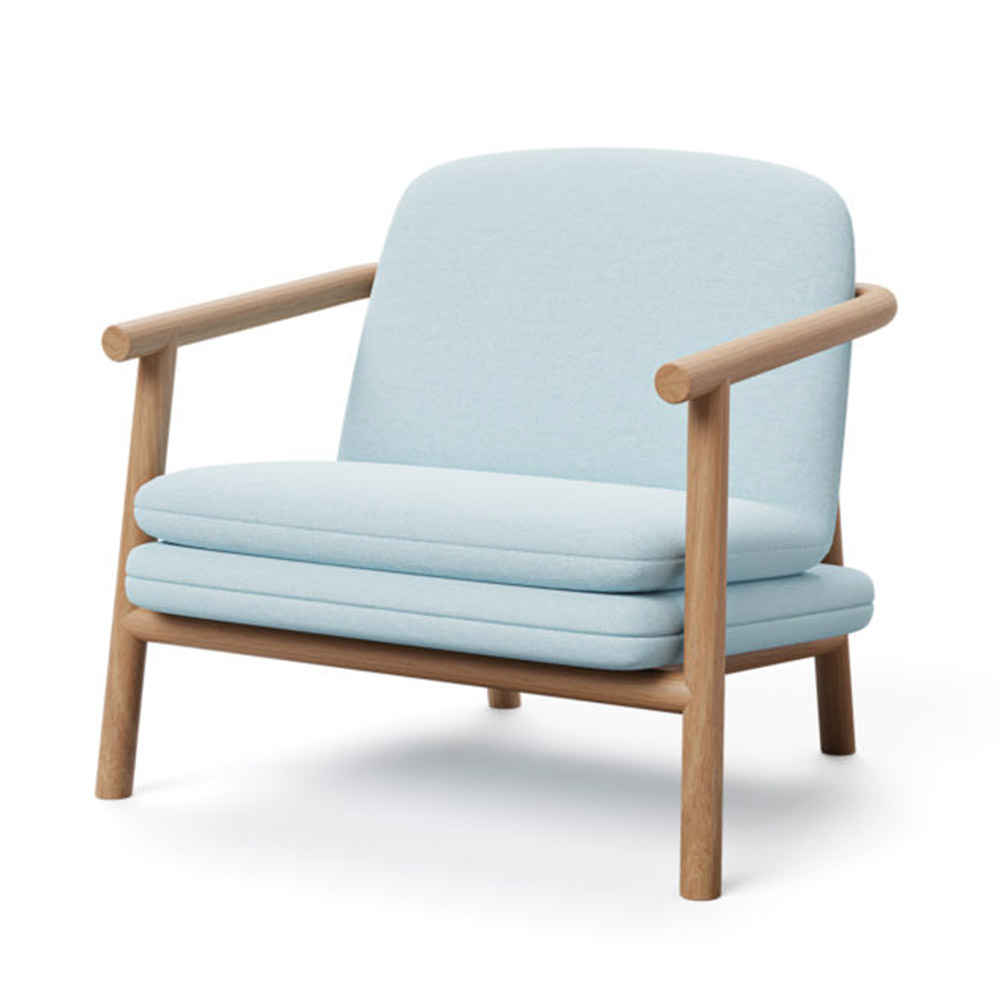 Grande lounge chair timber and light blue