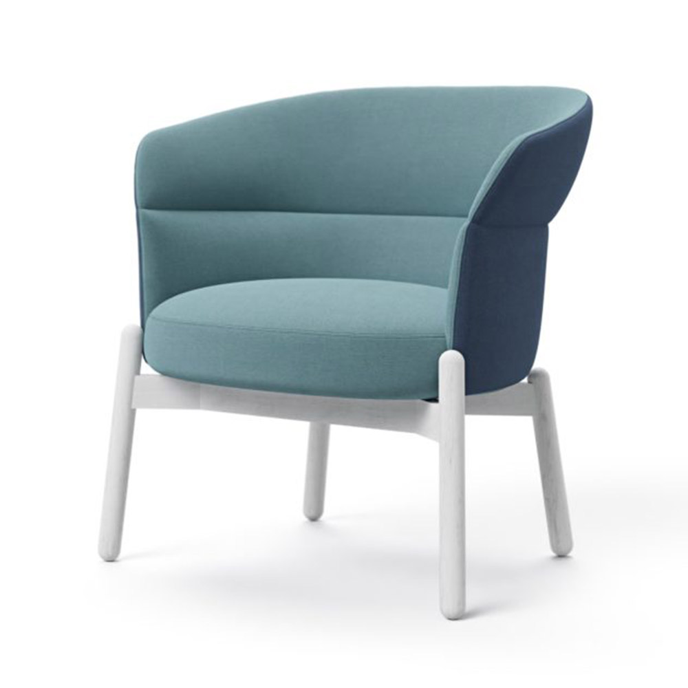 Jara Lounge chair in teal with white frame