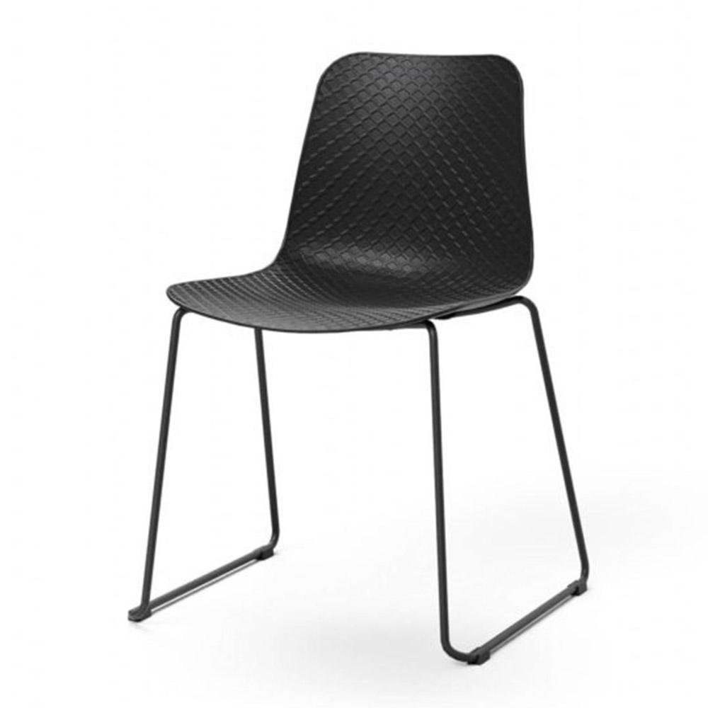 Marco plastic shell sled chair in black
